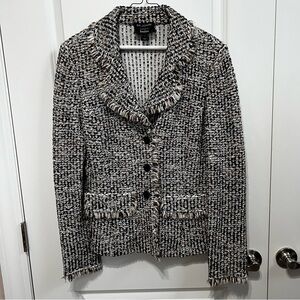 St. John Collection Black and White Tweed Blazer